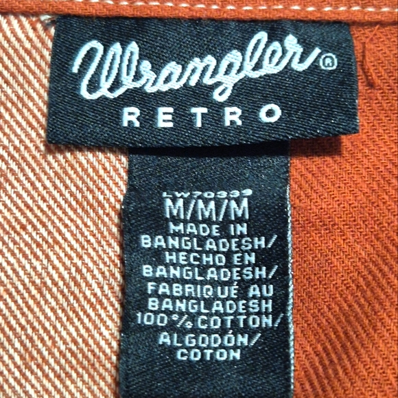 Wrangler Retro Tan and Cream Plaid Shirt..SIZE:M - Picture 4 of 12